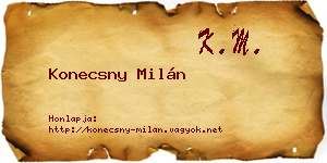 Konecsny Milán névjegykártya